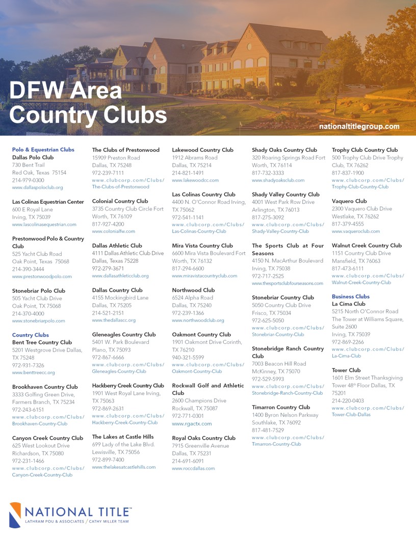 DFW Country Clubs