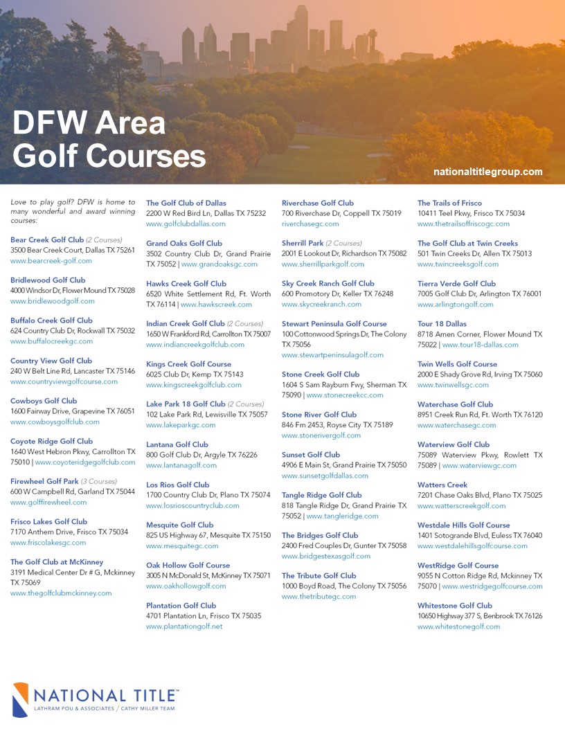 DFW Golf Courses